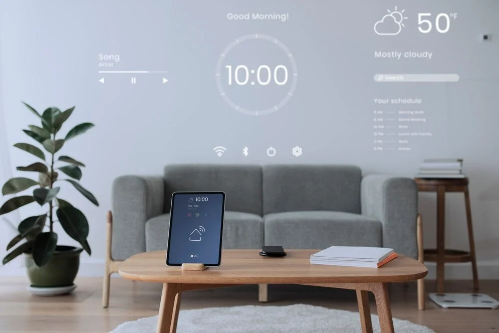 digital-tablet-screen-with-smart-home-controller-wooden-table_53876-98547